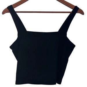 American Eagle Outfitters Black Cropped Ribbed Tank